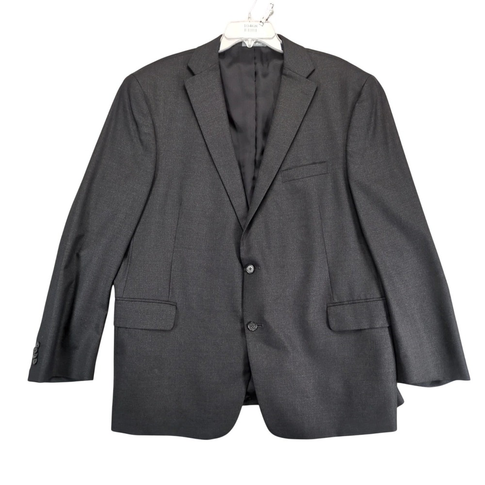 Arnold Brant Charcoal Blazer 50R Wool Blend 2‎ Button Double Vent Classic Career
